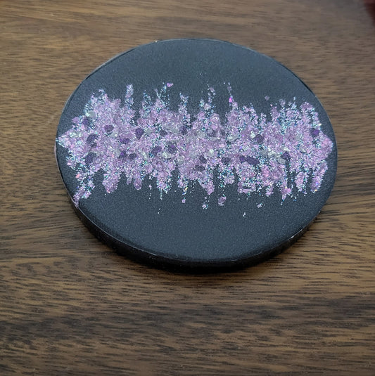 HOLOGRAPHIC PINK SHIMMER GEM COASTER SET