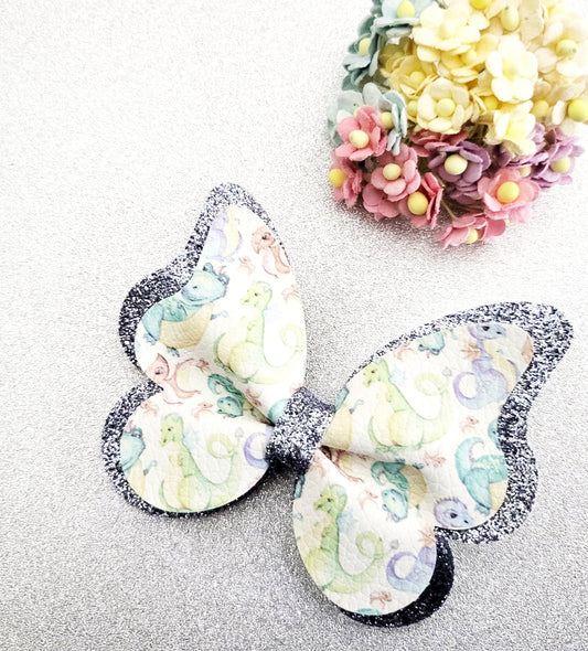 8CM BLUE SHMMER AND DINO BUTTERFLY BOW