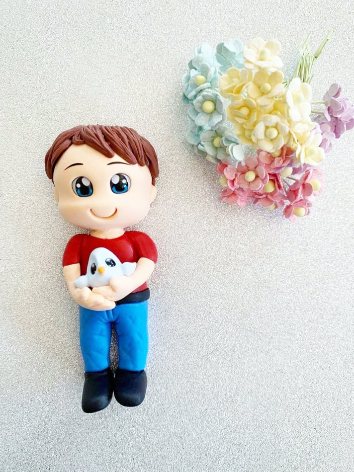 BOY AND HIS BIRD CAKE TOPPER